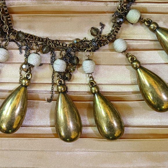 Vintage Solid Brass Multi-Pendant Necklace - Picture 2 of 4